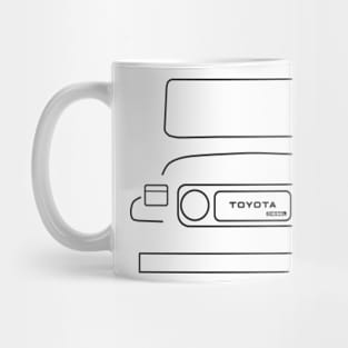 Toyota Land Cruiser J40 classic 1980 4WD outline graphic (black) Mug